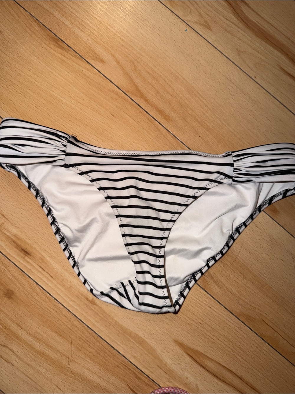 Victoria's Secret Black & White Striped Bikini Bottom